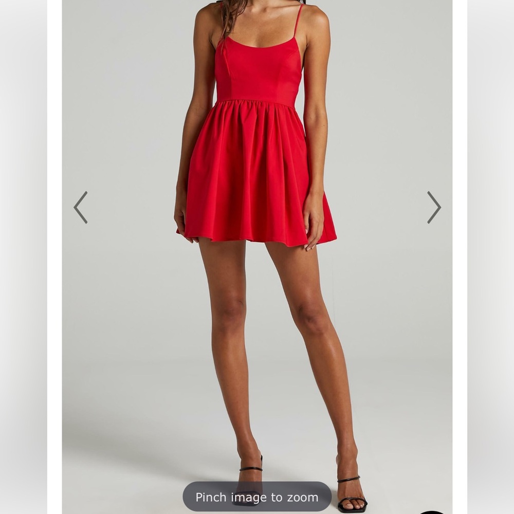 Showpo Strappy A-Line Mini Dress in Red - US Size 8